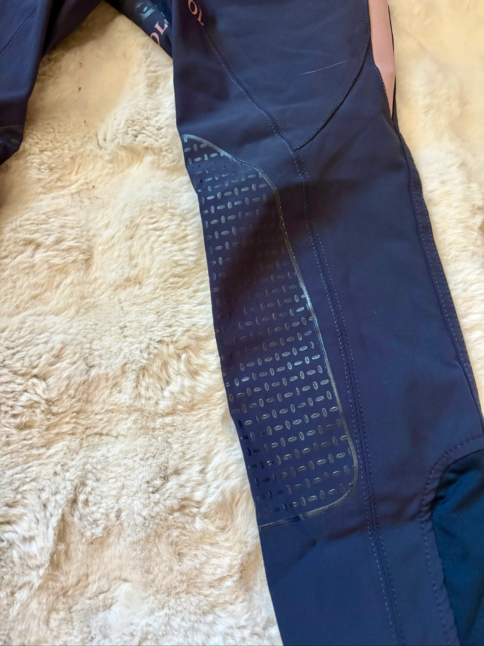 HV Polo Riding Trousers 34 / XS Full Grip Navy Blue Pink – Very Good Condition – photo 2